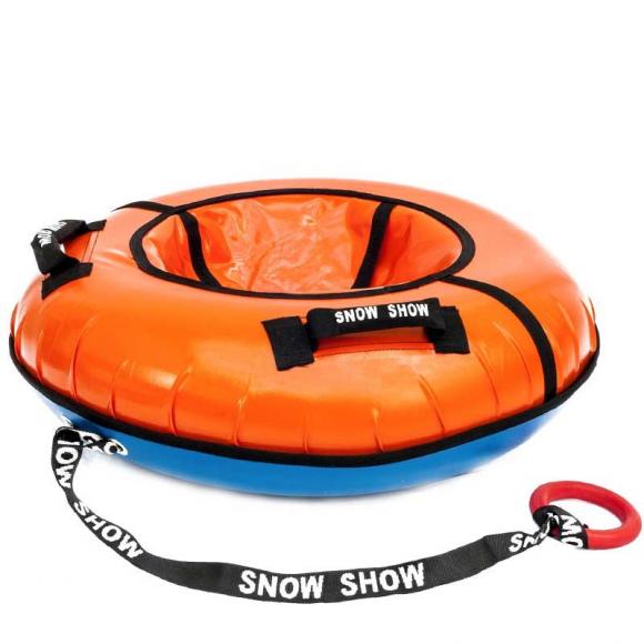 Тюбинг с пластиковым дном 100 см оранжевый